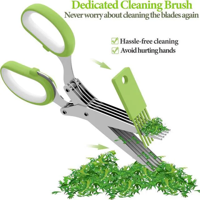 Alt view image 7 of 7 - 2026 Upgraded Herb Scissors, Effortless Herb Shears Cutter Tool with Sharp Stainless Steel Blades for Fresh Herbs, Must-Have Kitchen & Cooking Gadget, Green