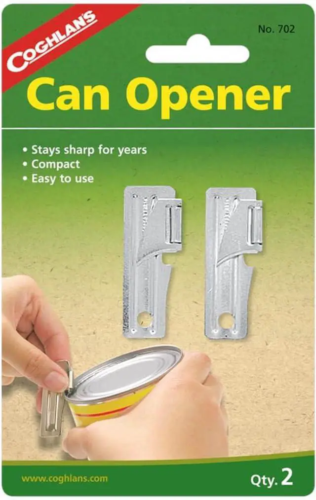 Alt view image 2 of 3 - Coghlan's Portable Can Opener 2-Pack, Lightweight and Durable Manual Tool for Camping, Hiking, Survival, and Outdoor Adventures