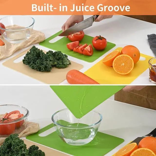 Alt view image 2 of 7 - Luckyiren Plastic Cutting Board Set, 3 Pack Small Boards, Dishwasher Safe