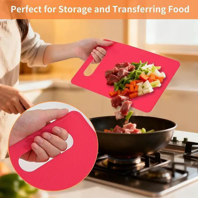 Alt view image 3 of 7 - Luckyiren Plastic Cutting Board Set, 3 Pack Small Boards, Dishwasher Safe