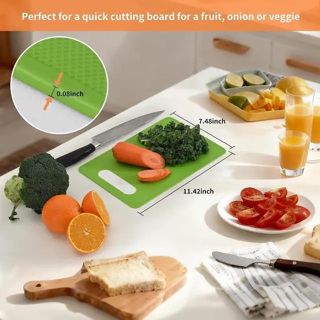 Alt view image 6 of 7 - Luckyiren Plastic Cutting Board Set, 3 Pack Small Boards, Dishwasher Safe