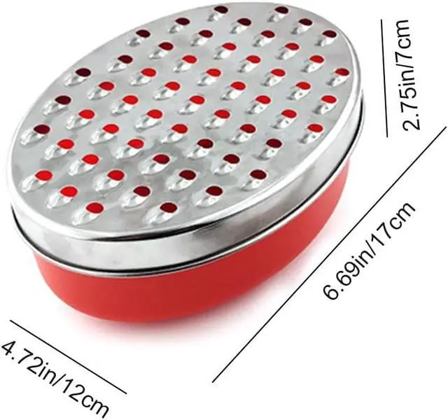 Alt view image 4 of 7 - Cheese Grater Two Side Vegetable Slicer Stainless Steel Potato Shredder with Container Use for Carrots Cucumbers Onion Potato