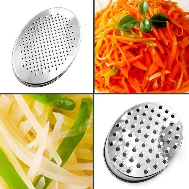 Alt view image 7 of 7 - Cheese Grater Two Side Vegetable Slicer Stainless Steel Potato Shredder with Container Use for Carrots Cucumbers Onion Potato