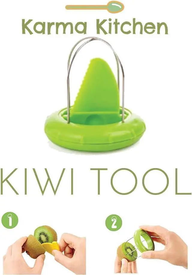 Alt view image 2 of 7 - Fast Peel Any Fruit Or Soft Vegetable With Ease. Kiwi Slicer Peeler Pitter Scooper, Mango And Kimi Corer, Kiwi Fruit Scoop Kitchern Tool_Green