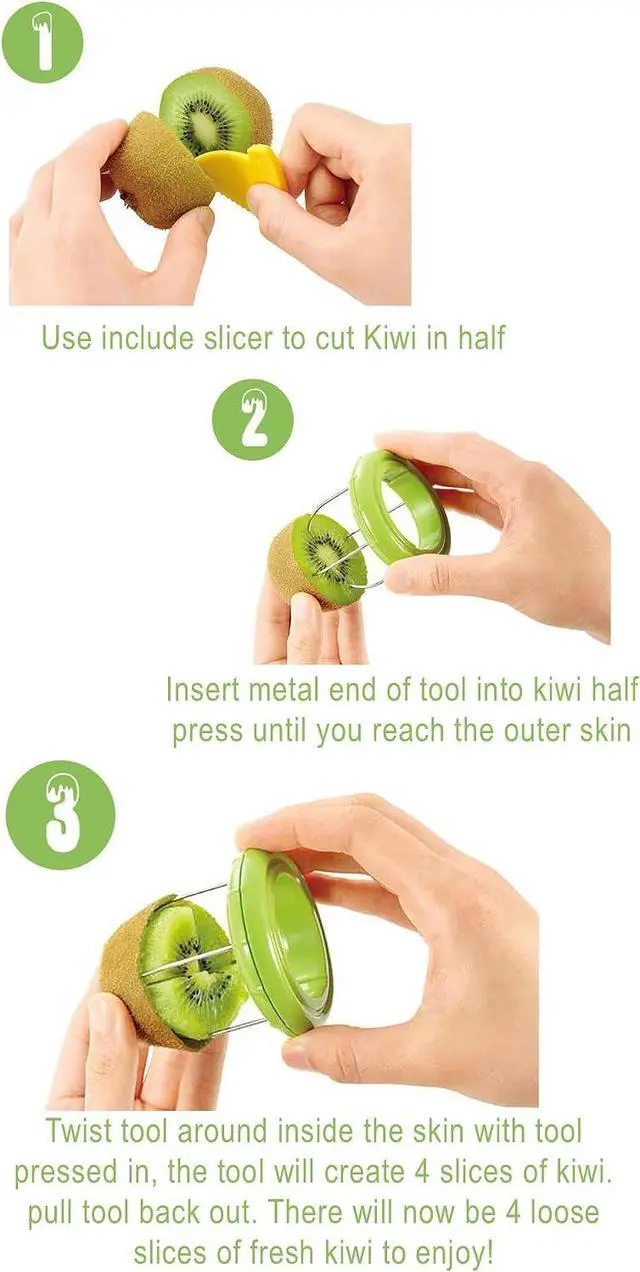 Alt view image 3 of 7 - Fast Peel Any Fruit Or Soft Vegetable With Ease. Kiwi Slicer Peeler Pitter Scooper, Mango And Kimi Corer, Kiwi Fruit Scoop Kitchern Tool_Green