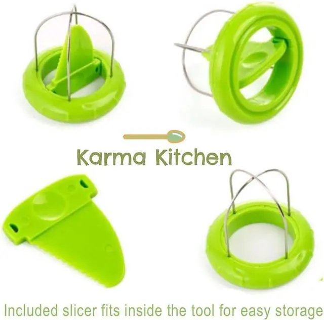 Alt view image 4 of 7 - Fast Peel Any Fruit Or Soft Vegetable With Ease. Kiwi Slicer Peeler Pitter Scooper, Mango And Kimi Corer, Kiwi Fruit Scoop Kitchern Tool_Green