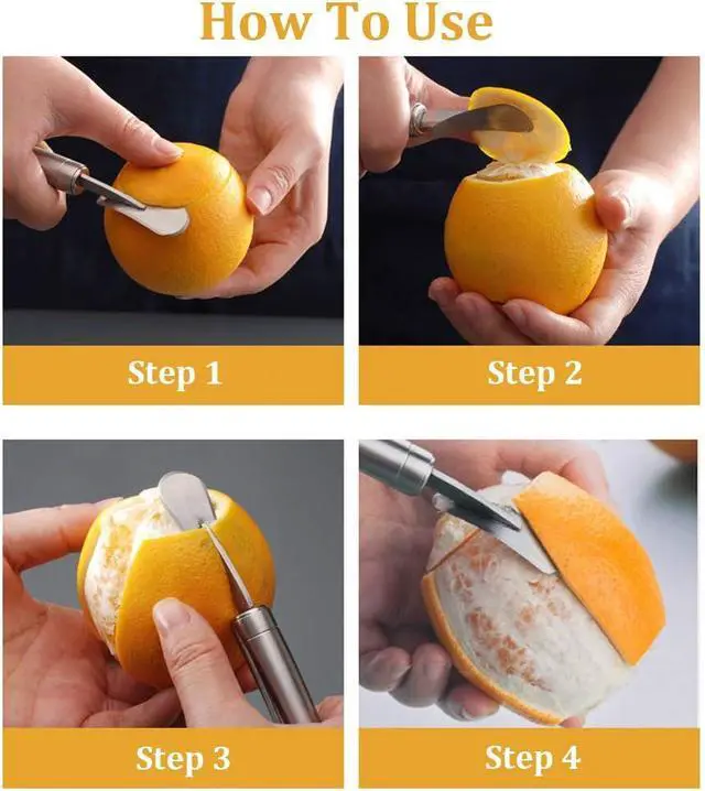 Alt view image 3 of 7 - Orange Citrus Peelers 304 Stainless Steel Slicer Cutter Peeler Remover Opener Fruit Tools Kitchen Gadget