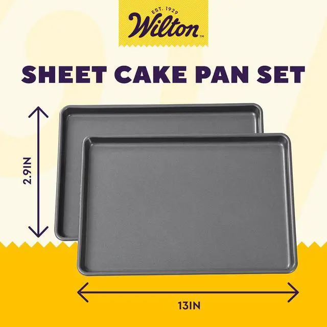 Alt view image 2 of 6 - Wilton Easy Layers Sheet Cake Pan, Rectangle Sheet Pan, 2-Piece Baking Sheets Set, Steel