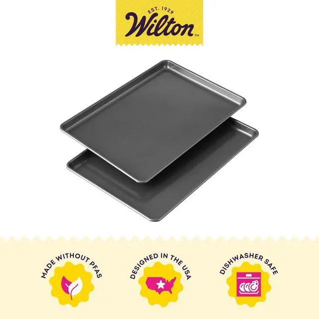 Alt view image 3 of 6 - Wilton Easy Layers Sheet Cake Pan, Rectangle Sheet Pan, 2-Piece Baking Sheets Set, Steel