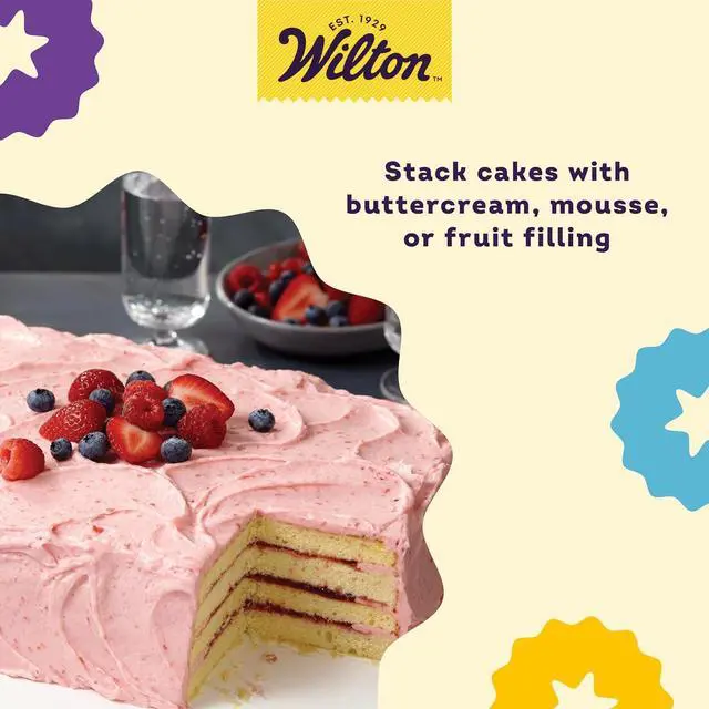 Alt view image 5 of 6 - Wilton Easy Layers Sheet Cake Pan, Rectangle Sheet Pan, 2-Piece Baking Sheets Set, Steel