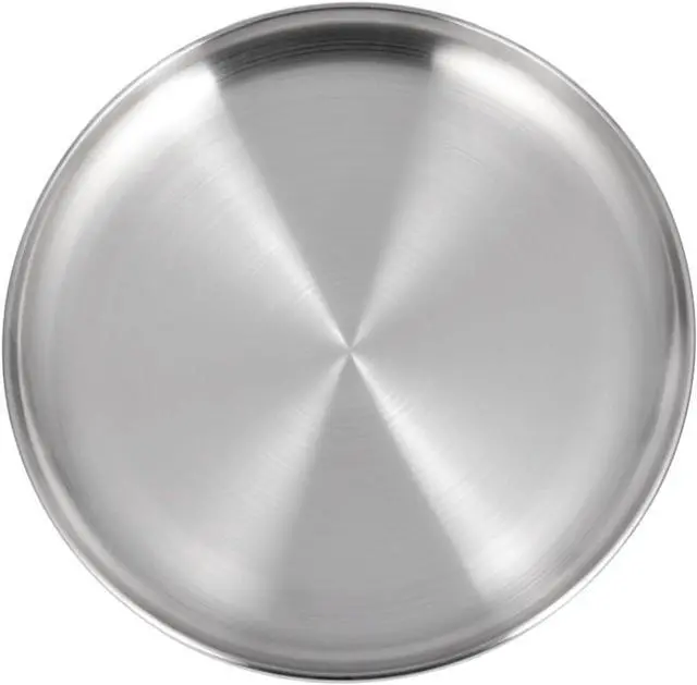 Alt view image 2 of 7 - 13-3/8" Stainless Steel Pizza Pan, Round Silver Metal Baking Tray for Pizza