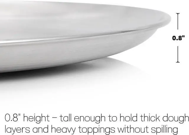 Alt view image 3 of 7 - 13-3/8" Stainless Steel Pizza Pan, Round Silver Metal Baking Tray for Pizza