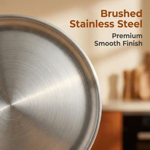 Alt view image 5 of 7 - 13-3/8" Stainless Steel Pizza Pan, Round Silver Metal Baking Tray for Pizza