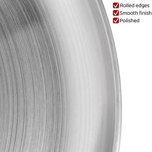 Alt view image 4 of 7 - 13-3/8" Stainless Steel Pizza Pan, Round Silver Metal Baking Tray for Pizza