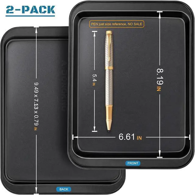 Alt view image 2 of 7 - Small Cookie Baking Sheets, 9.5x7.1 Inches, 2-Pack