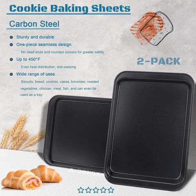 Alt view image 4 of 7 - Small Cookie Baking Sheets, 9.5x7.1 Inches, 2-Pack