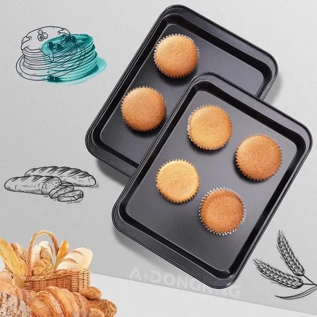Alt view image 5 of 7 - Small Cookie Baking Sheets, 9.5x7.1 Inches, 2-Pack