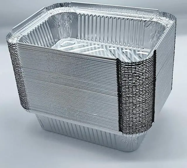 Alt view image 2 of 7 - 40 Pack Disposable Aluminum Foil Pans 4.7X5.7 with lids, Takeout Food Storage, Food Containers, Heavy Duty Baking Trays for Roasting and Cooking (4.7X5.7, 40 pack)