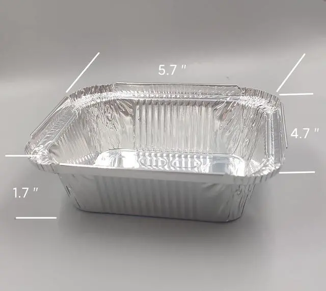 Alt view image 3 of 7 - 40 Pack Disposable Aluminum Foil Pans 4.7X5.7 with lids, Takeout Food Storage, Food Containers, Heavy Duty Baking Trays for Roasting and Cooking (4.7X5.7, 40 pack)