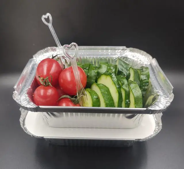 Alt view image 7 of 7 - 40 Pack Disposable Aluminum Foil Pans 4.7X5.7 with lids, Takeout Food Storage, Food Containers, Heavy Duty Baking Trays for Roasting and Cooking (4.7X5.7, 40 pack)