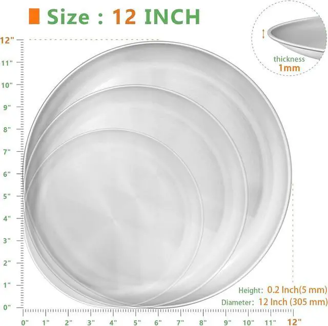 Alt view image 4 of 7 - Kevenal Stainless Steel Pizza Pans 12 inch, Pizza-Pan for Oven, Steel Pizza Tray, Round Pizza Plate Set of 1