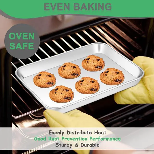 Alt view image 4 of 7 - 10.4" Baking Sheet Pan (1Pc), Joyfair Stainless Steel Toaster Oven Trays