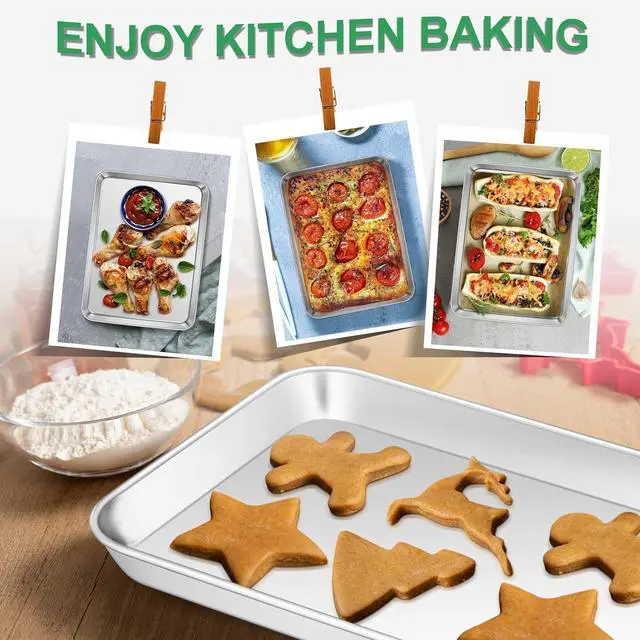 Alt view image 5 of 7 - 10.4" Baking Sheet Pan (1Pc), Joyfair Stainless Steel Toaster Oven Trays