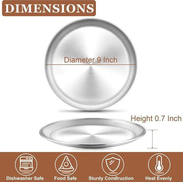 Alt view image 2 of 7 - TeamFar 9 Inch Pizza Pan, Stainless Steel Small Pizza Tray for Oven - 1PCS