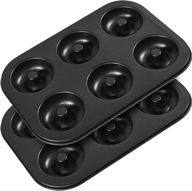 Main image of Shudyear 2 Pc Donut Pan Doughnut Baking Pan Nonstick Carbon Steel Baking Mold for Homemade Donuts Dessert Baking Oven Tray