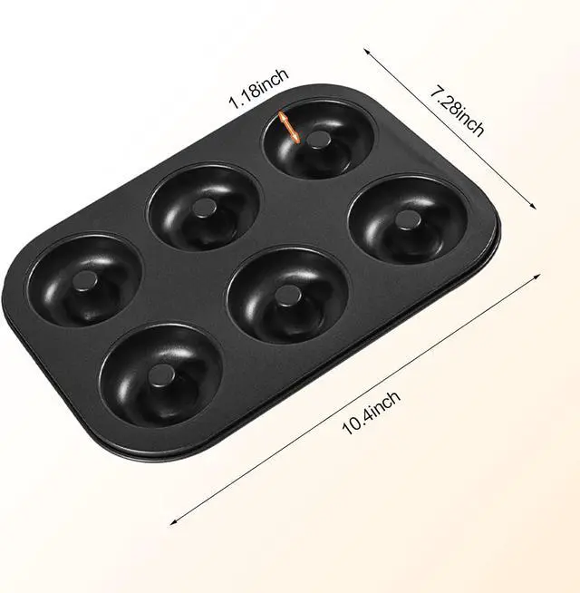 Alt view image 2 of 5 - Shudyear 2 Pc Donut Pan Doughnut Baking Pan Nonstick Carbon Steel Baking Mold for Homemade Donuts Dessert Baking Oven Tray
