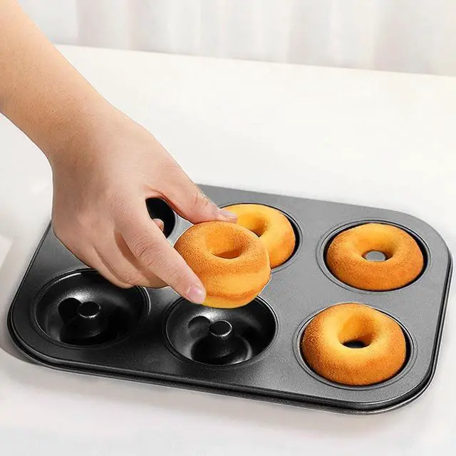 Alt view image 5 of 5 - Shudyear 2 Pc Donut Pan Doughnut Baking Pan Nonstick Carbon Steel Baking Mold for Homemade Donuts Dessert Baking Oven Tray