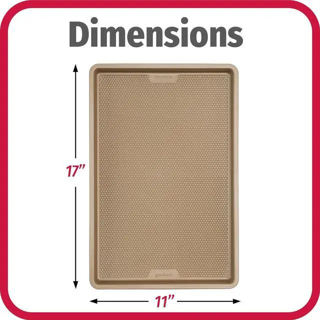 Alt view image 4 of 7 - GoodCook BestBake Nonstick Textured Carbon Steel Cookie Sheet, 11" x 17", Large Baking Sheet, Even Heating, Scratch-Resistant, Non-Toxic, Durable, Ideal for Baking and Sheet Pan Dinners