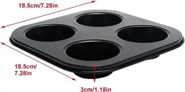 Alt view image 6 of 7 - Pilarmuture 4 Hole Muffin Pan Muffin Trays, Bakeware Tins & Trays Non-stick Cupcake Baking Pan Mini Muffin Cups Pudding Bakeware Cake Mold for Oven Baking Roasting
