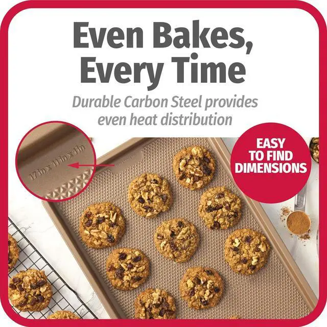 Alt view image 5 of 7 - GoodCook BestBake Nonstick Textured Carbon Steel Cookie Sheet, 11" x 17", Large Baking Sheet, Even Heating, Scratch-Resistant, Non-Toxic, Durable, Ideal for Baking and Sheet Pan Dinners