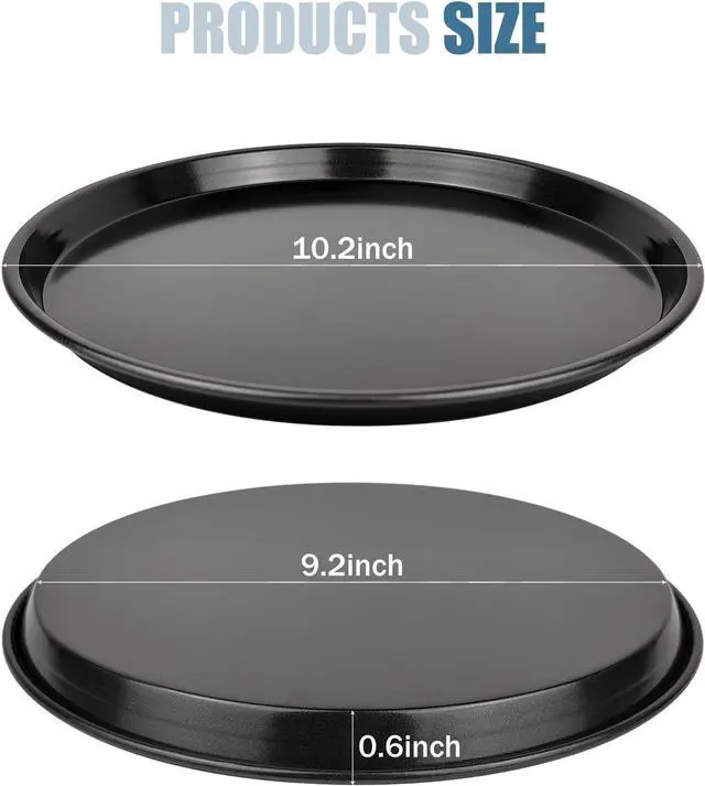 Alt view image 2 of 5 - Pizza Pan,10 inch Nonstick Pizza Tray for Oven,Carbon Steel Baking Pan,Maximum Temperature Resistance of 230/450,Dishwasher Safe (1, 10 inches)