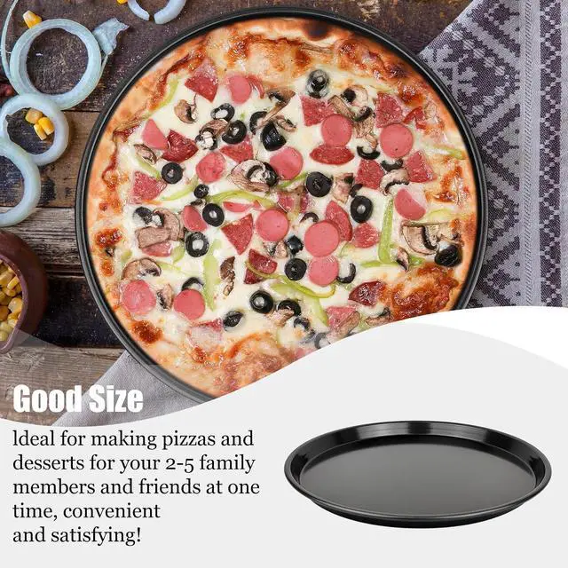 Alt view image 5 of 5 - Pizza Pan,10 inch Nonstick Pizza Tray for Oven,Carbon Steel Baking Pan,Maximum Temperature Resistance of 230/450,Dishwasher Safe (1, 10 inches)