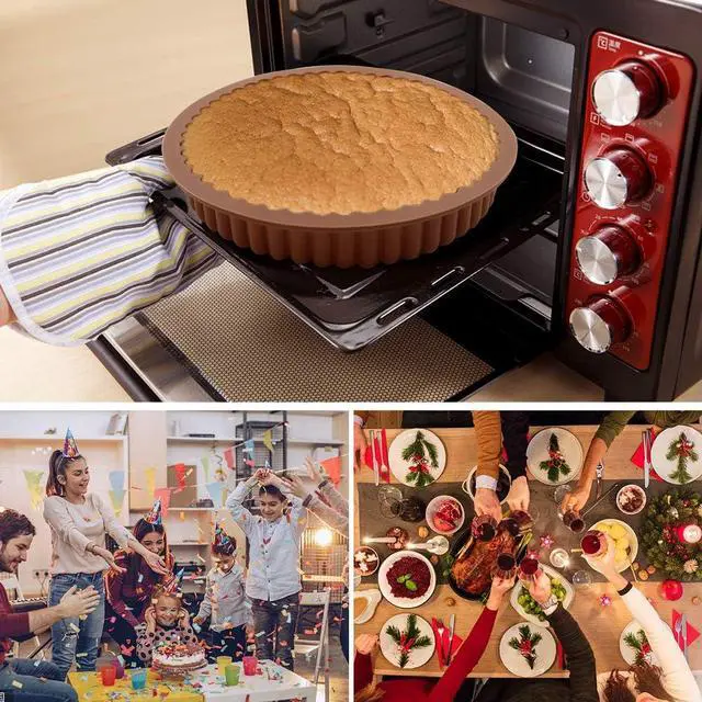 Alt view image 7 of 7 - 2 Pcs 7.4" Silicone Round Cake Pan for Baking, Food Grade