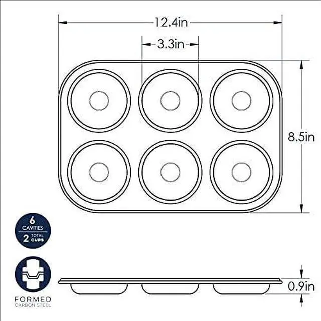 Alt view image 3 of 3 - Nordic Ware 6 Cavity Donut Pan, Metal