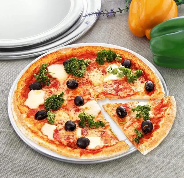 Alt view image 4 of 5 - Pizza Pan, Pizza Pan for Oven, Aluminum Pizza Tray, Thick Round Pizza Plate Pizza Baking Sheet, Easy Clean & Dishwasher Safe, Set of 1 (12 inch)