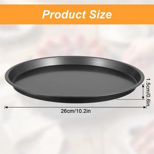 Alt view image 2 of 7 - 10 Inch Cookie Cake Pan, Round Cake Pan Round Cookie Sheet Nonstick Giant Shollow Baking Pans Cakes Tray Pans for Home Kitchen Baking