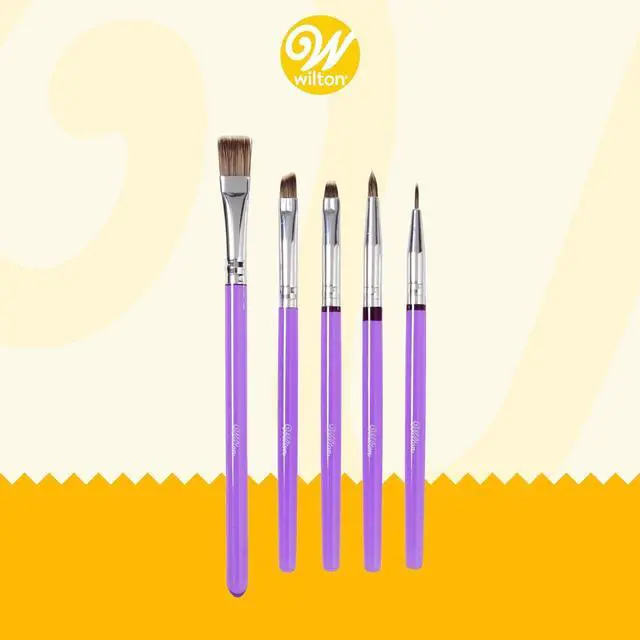 Alt view image 2 of 6 - Wilton 5-Piece Decorating Brush Set, Synthetic Bristles