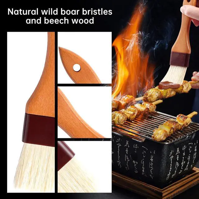 Alt view image 5 of 7 - 4 Pack Silicone Basting Pastry Brushes with 2 Wood Handle Culinary Oil Brushes, Heat Resistant Brush Set, Perfect for BBQ Sauce Barbecue Butter Grill Baking Kitchen Cooking, BPA Free & Dishwasher Safe