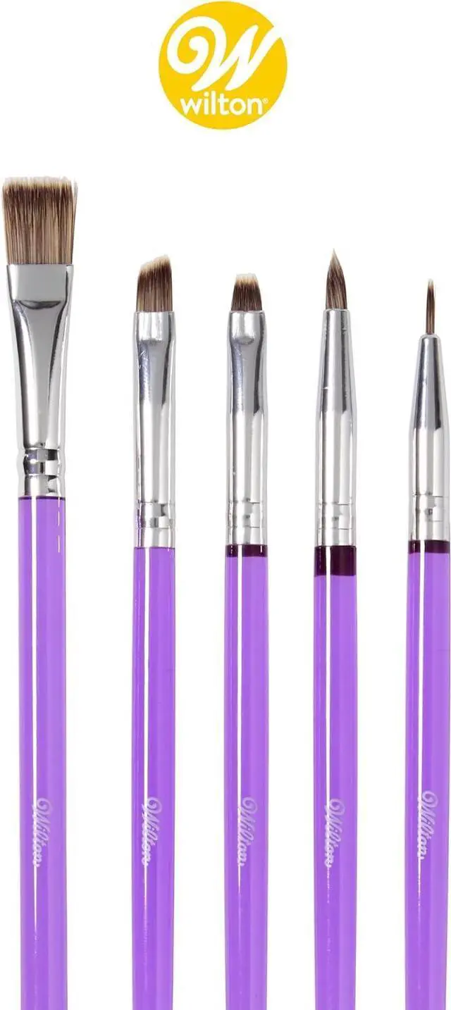 Alt view image 3 of 6 - Wilton 5-Piece Decorating Brush Set, Synthetic Bristles