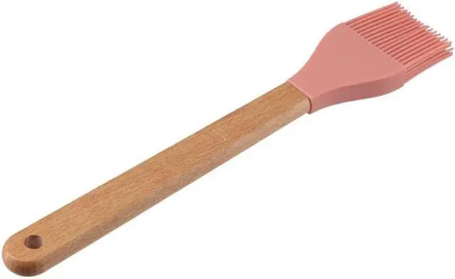 Alt view image 6 of 7 - 2Pcs Silicone Heat Basting Brush,Oil Brush with Wooden Handle,Practical Pastry Brush Food Brushes for Kitchen Cooking,Pink and Grey