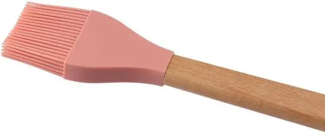 Alt view image 7 of 7 - 2Pcs Silicone Heat Basting Brush,Oil Brush with Wooden Handle,Practical Pastry Brush Food Brushes for Kitchen Cooking,Pink and Grey