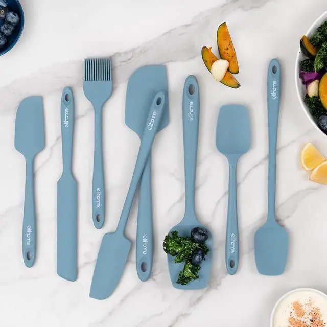 Alt view image 2 of 7 - Elihome Mini Silicone Basting Pastry Brush, Cooking Brush for Oil Sauce Butter Marinades, Food Brushes for BBQ Grill Kitchen Baking, Baster Brushes Food Grade, Slate Teal Grey
