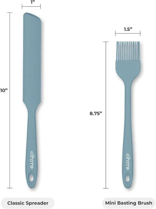 Alt view image 5 of 7 - Elihome Mini Silicone Basting Pastry Brush, Cooking Brush for Oil Sauce Butter Marinades, Food Brushes for BBQ Grill Kitchen Baking, Baster Brushes Food Grade, Slate Teal Grey