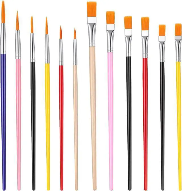Main image of 12PCS Cake Painting Brushes Set - Paint Brush for Cookies Cookie Paint Brushes Decorating for Dusting Edible Glitter Color for Painting Pastry, Cookie