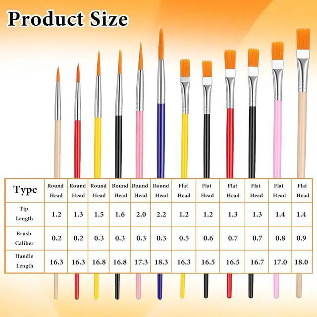 Alt view image 2 of 7 - 12PCS Cake Painting Brushes Set - Paint Brush for Cookies Cookie Paint Brushes Decorating for Dusting Edible Glitter Color for Painting Pastry, Cookie