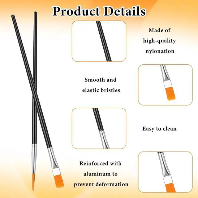 Alt view image 3 of 7 - 12PCS Cake Painting Brushes Set - Paint Brush for Cookies Cookie Paint Brushes Decorating for Dusting Edible Glitter Color for Painting Pastry, Cookie